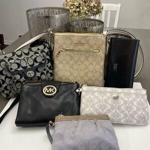 Designer Handbag Lot Coach Michael Kors Kate Spade Crossbody Wallet
